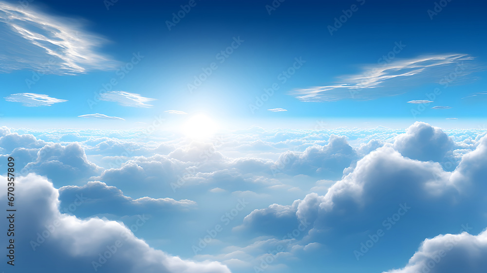 Fototapeta premium blue sky with clouds, Beatiful sky with comolus clouds