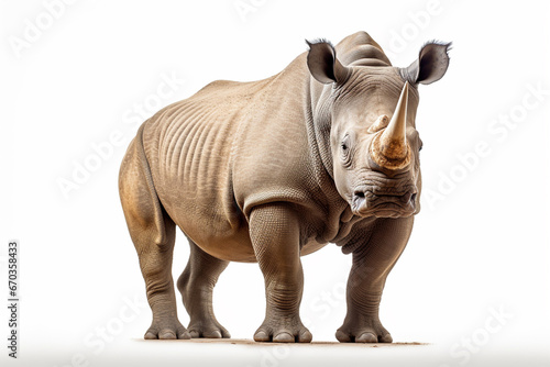 rhino isolated on white background generative ai © yusmahendra0408