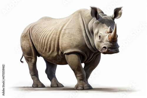 rhinoceros isolated on white generative ai