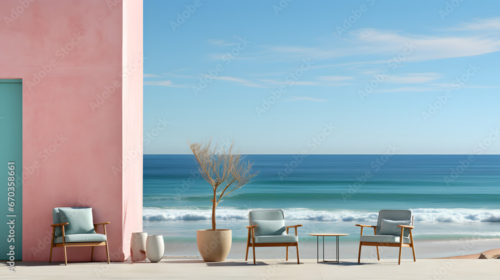 Obraz premium Minimalistic Coast and beach