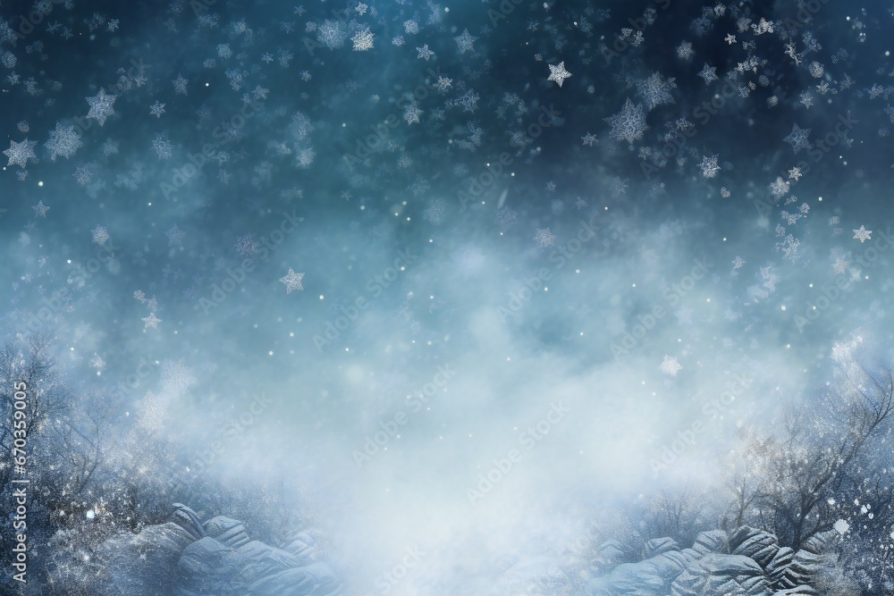 Magical dramatic snow theme winter background Generative AI Magical dramatic snow theme winter background Generative AI
