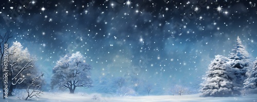 Magical dramatic snow theme winter background Generative AI © LayerAce.com