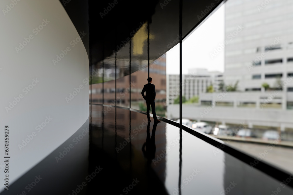 Fototapeta premium View from the window of an office building on the city landscape.