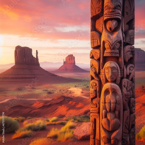 totem pole in the grand canyon photo