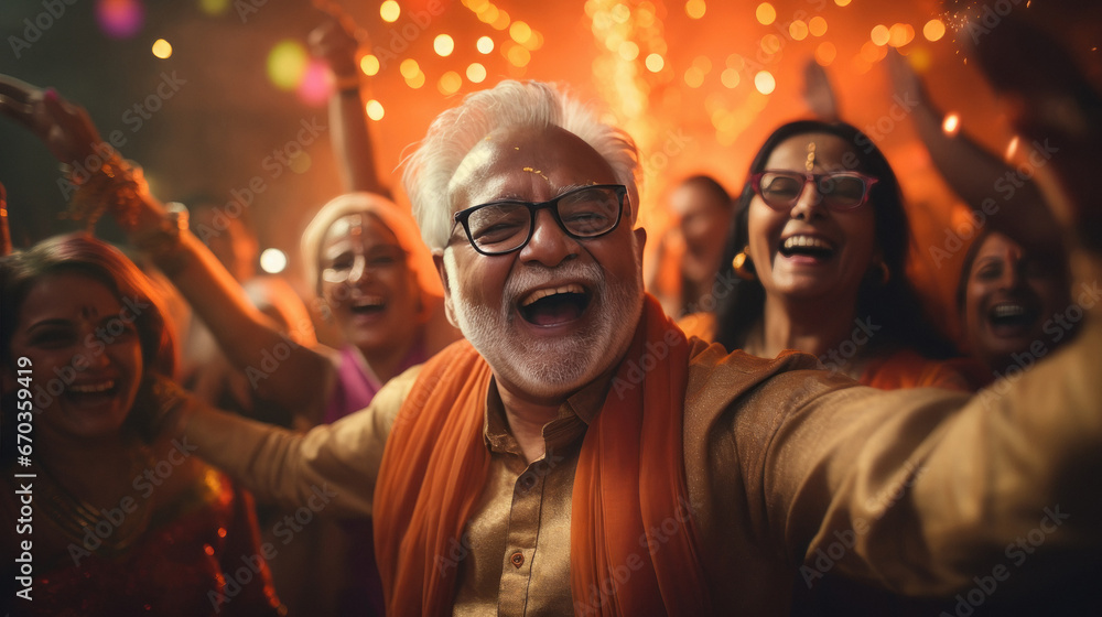 Fototapeta premium senior people celebrating new year party