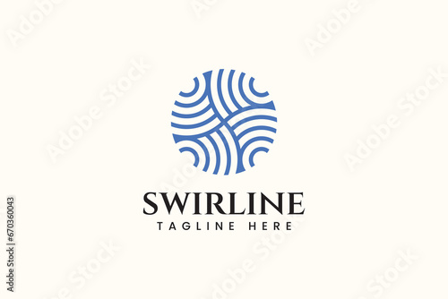 letter o circle decor line style abstract logo design template