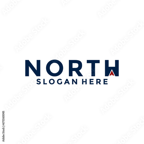 North Letter logo with arrow, compass logo design vector template © Febrian