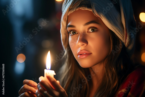 portrait of a woman with a candle © mr_marcom
