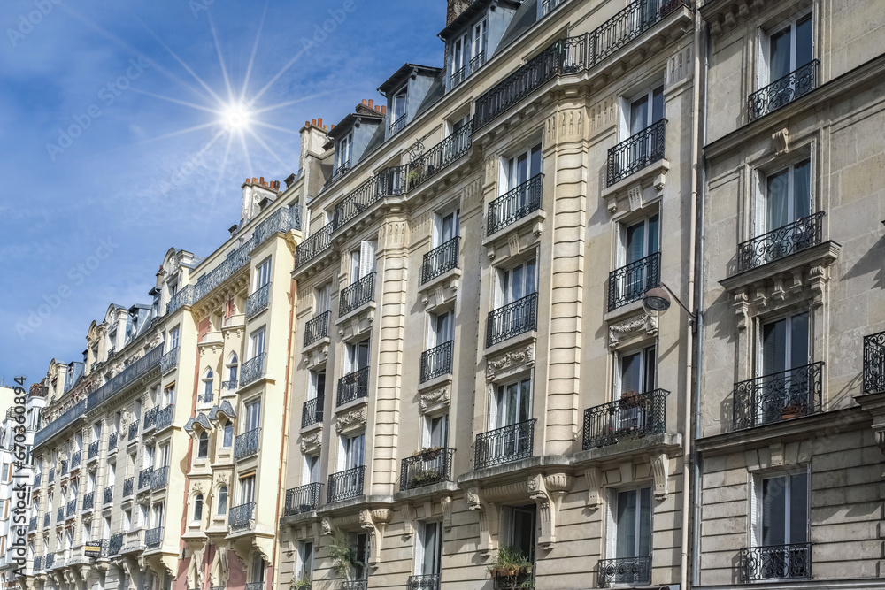 Paris, beautiful building, rue de Picpus in the 12th arrondissement
