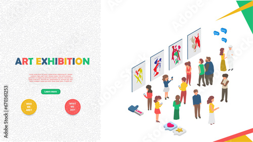 Art exhibition card poster template for website. use for template and background