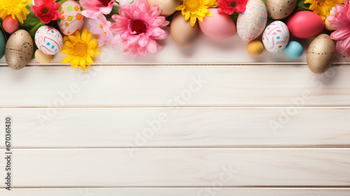 Easter double border with eggs paper