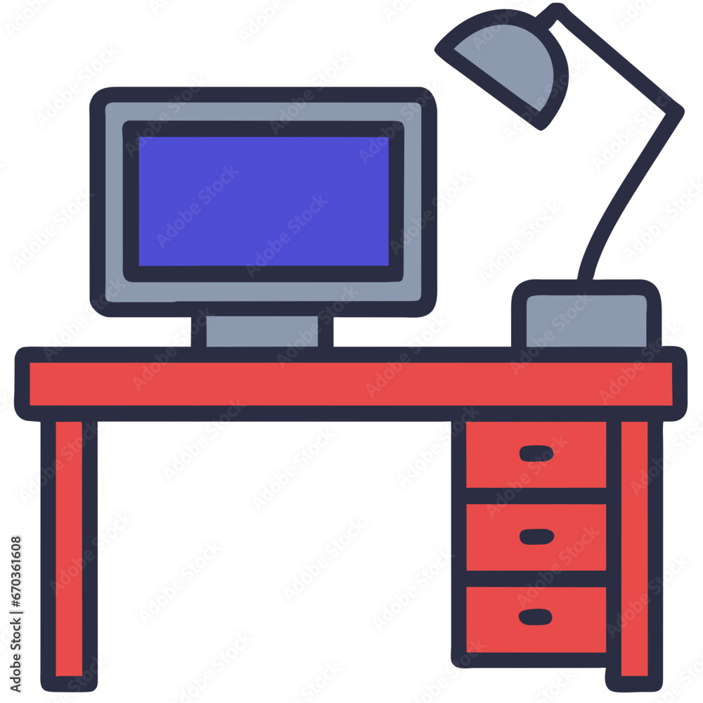 The table icon. Workplace and job, office, working symbol. Flat Vector illustration The table icon. Workplace and job, office, working symbol. Flat Vector illustration