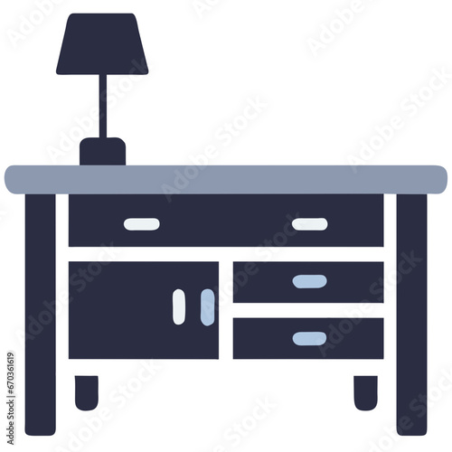 The table icon. Workplace and job, office, working symbol. Flat Vector illustration