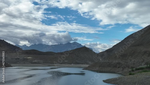 Beautiful CInematic Drone footage of Sadpara lake in Skardu in pakistan  photo