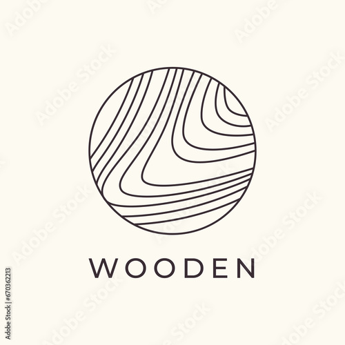 wood texture logo concept nature minimal design vector graphic