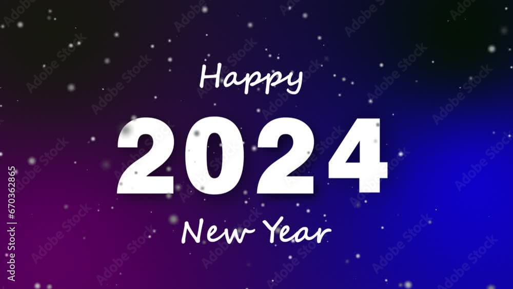 Happy new year 2024 animatin video 4k Happy new year 2024 animatin video 4k