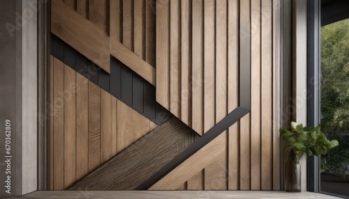  Wood panel texture with integrated acoustic panels  interior design solutions  contemporary home decor