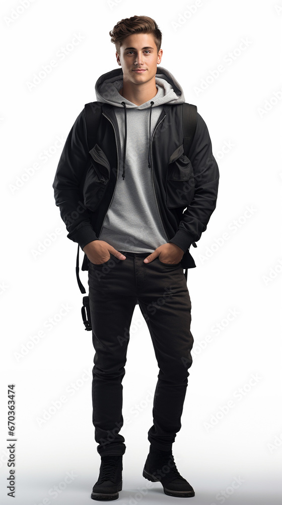 Handsome man student posing against solid background Handsome man student posing against solid background