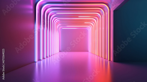 abstract background with light, Neon Room Background with copy space