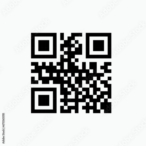 QR Code Icon. Coding on Smartphone , Quick Response Matrix Symbol - Vector.