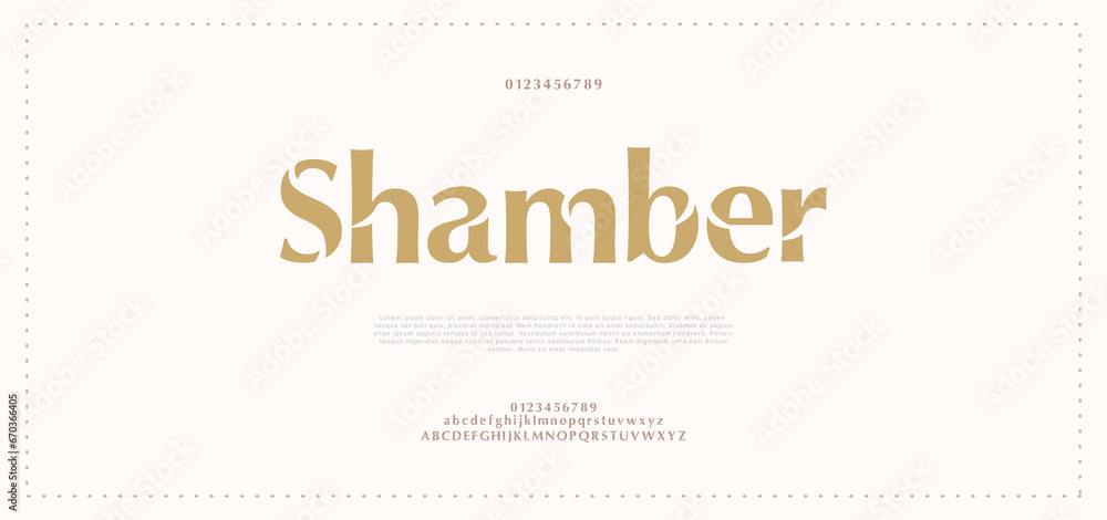 SHAMBE , abstract technology alphabet tech font. digital space typography vector illustration design