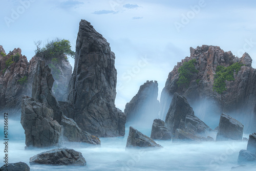 waves of the sea on the rocks