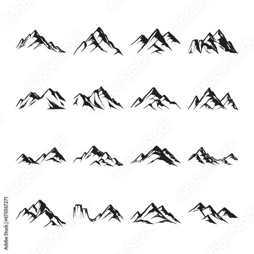 Set of peak mountain logo icon vector template