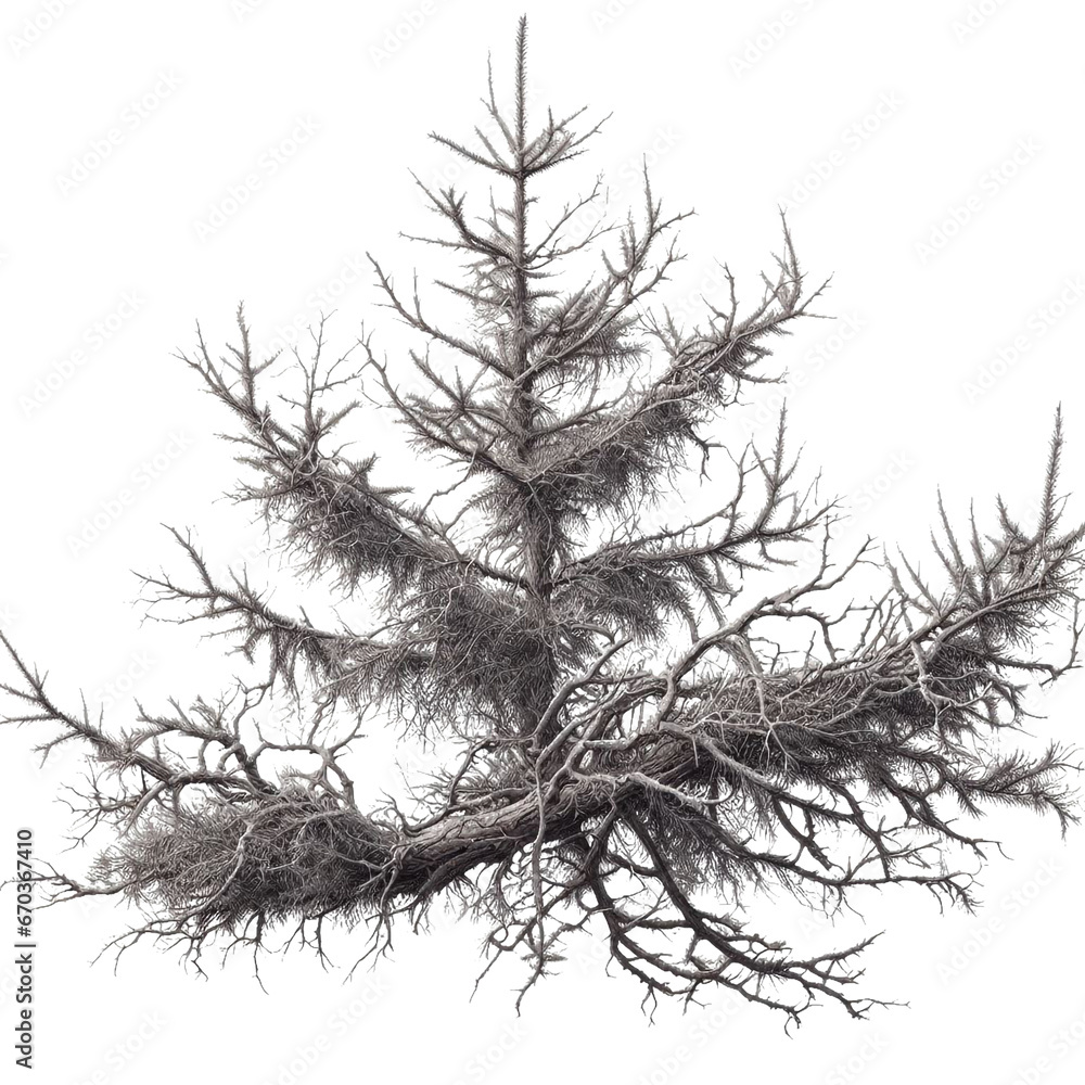 Fototapeta premium Dried of a pine tree on white.