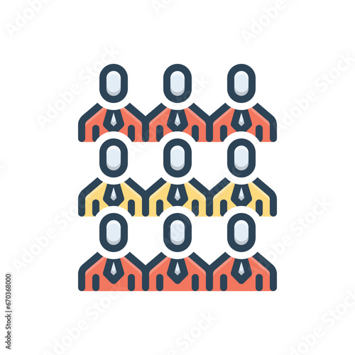 Color illustration icon for team