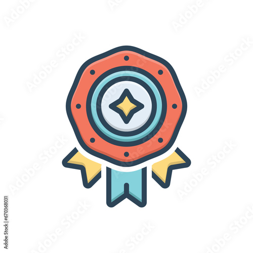 Color illustration icon for badge