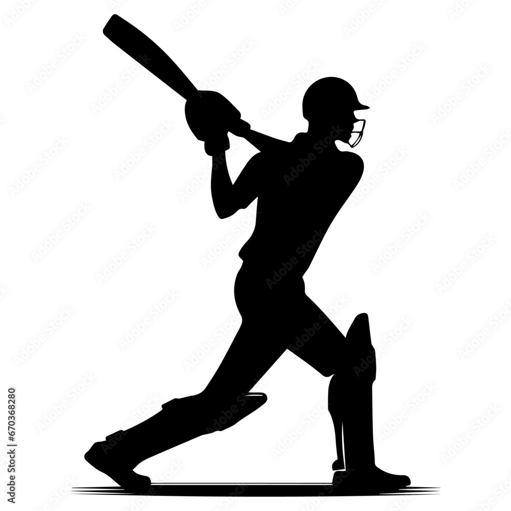 Cricketer vector silhouette illustration Cricketer vector silhouette illustration