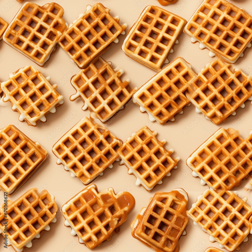 Waffles photograph. seamless image Waffles photograph. seamless image