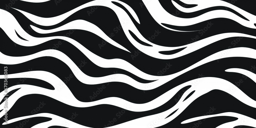 Curved Black And White Stripes In Zebra Style Created Using Artificial Intelligence Curved Black And White Stripes In Zebra Style Created Using Artificial Intelligence