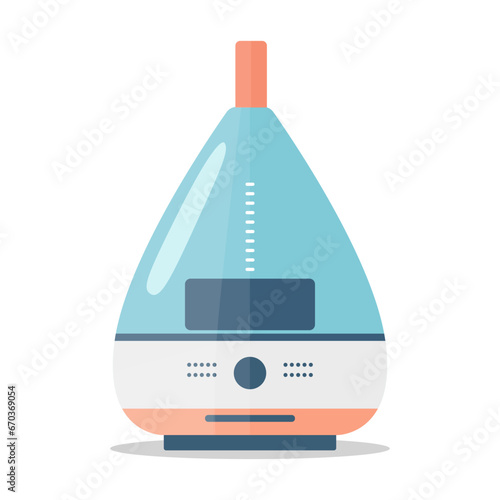 Flat vector air purifier and humidifier isolated on white background icon illustration. A device for cleaning and humidifying air for the home