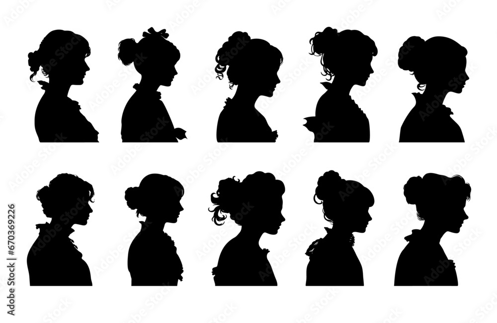 woman model side view silhouette collection woman model side view silhouette collection