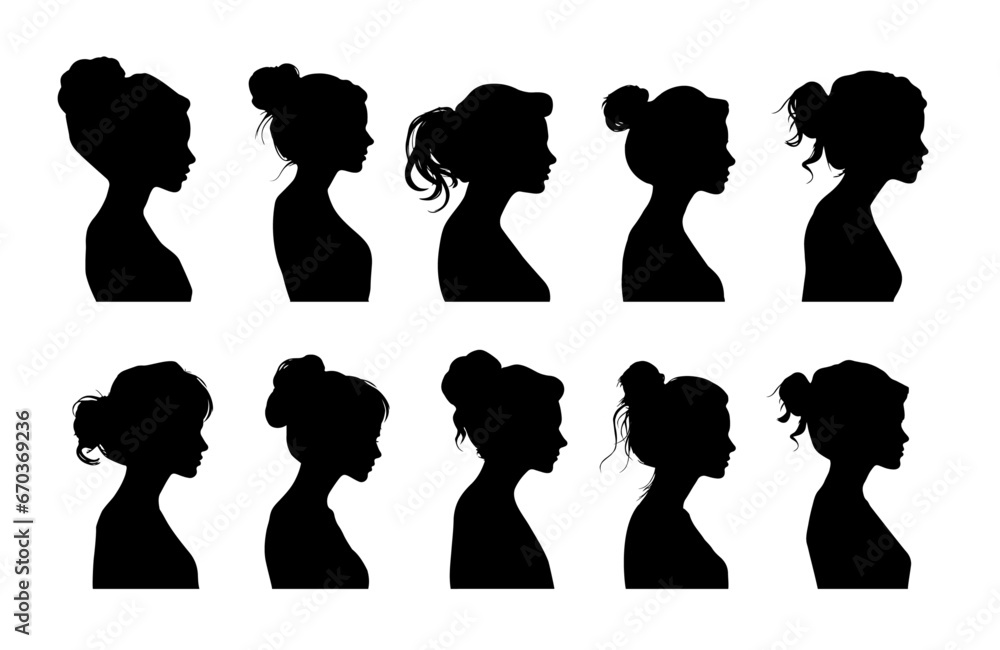 woman model side view silhouette collection woman model side view silhouette collection