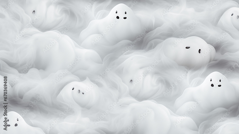soft pastel halloween pattern light background with ghosts soft pastel halloween pattern light background with ghosts