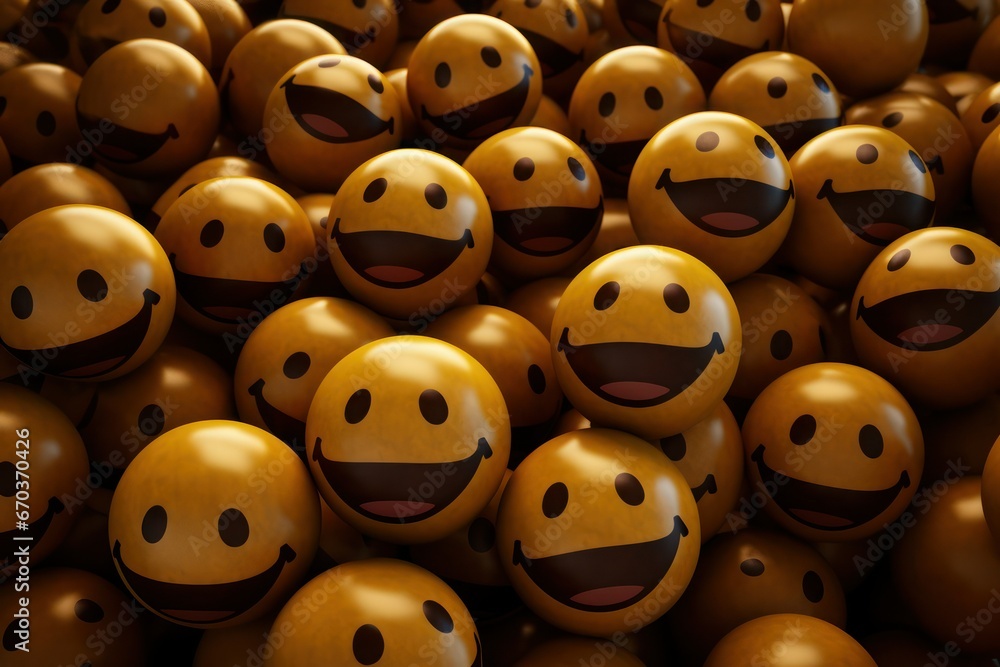 Obraz premium smile emoji balls background