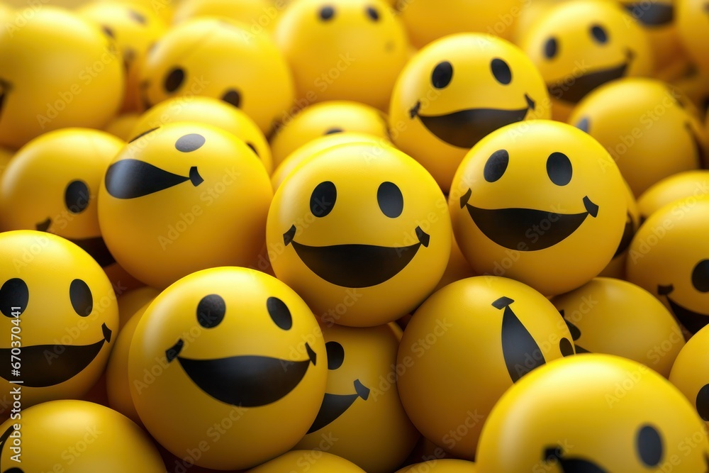 Obraz premium smile emoji balls background
