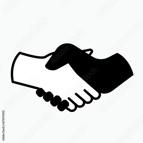 Shake Hands Icon.  Agree, Deal. Greeting, Congratulation Symbol - Vector. 