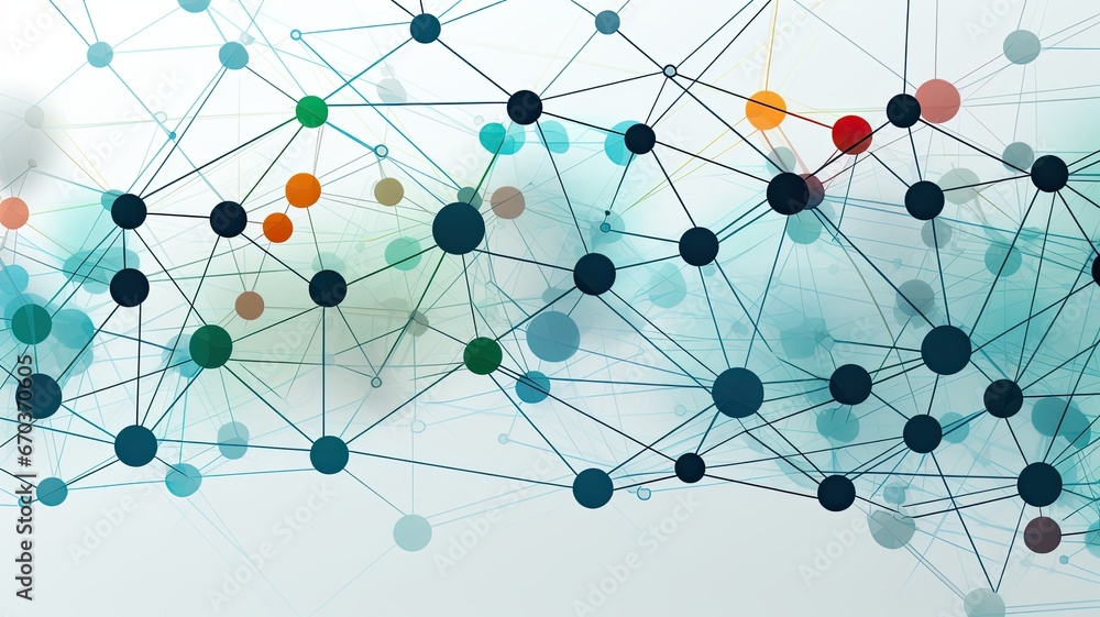 A network with various nodes and connections, highlighting the structure of network topology A network with various nodes and connections, highlighting the structure of network topology