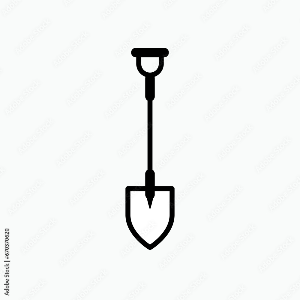 Shovel Icon. Gardening,Trowel. Dig Tool Symbol - Vector. Shovel Icon. Gardening,Trowel. Dig Tool Symbol - Vector.