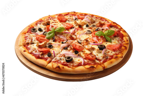 pizza on an isolated transparent background