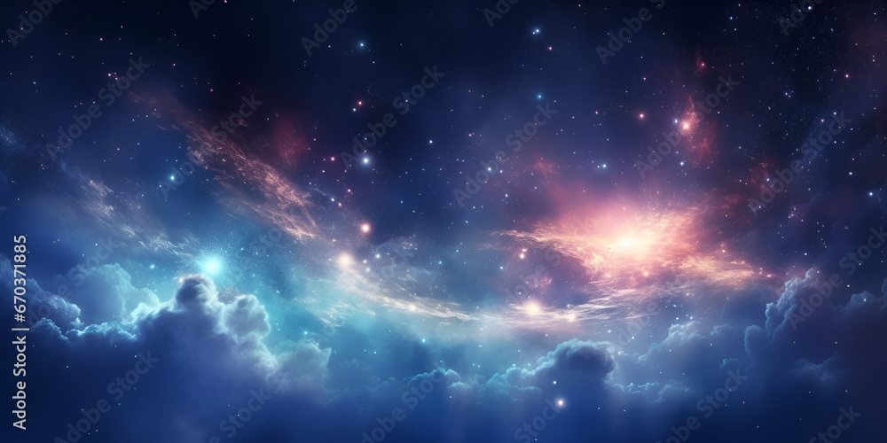 Dazzling starry sky wallpaper universe starry sky background Beautiful sky galaxy landscape wallpaper Vast cosmos glimmers with stars nebulae and galaxies in a night sky Ai Generative