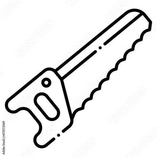 Vector Icon hand saw, Carpentry, tool Crosscut, saw Hand, Wood cutter
