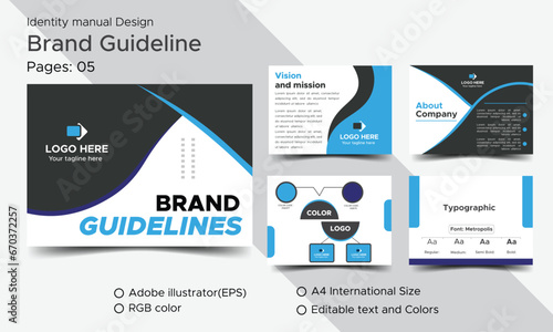 Clean Brand Guidelines Presentation Layout Design
