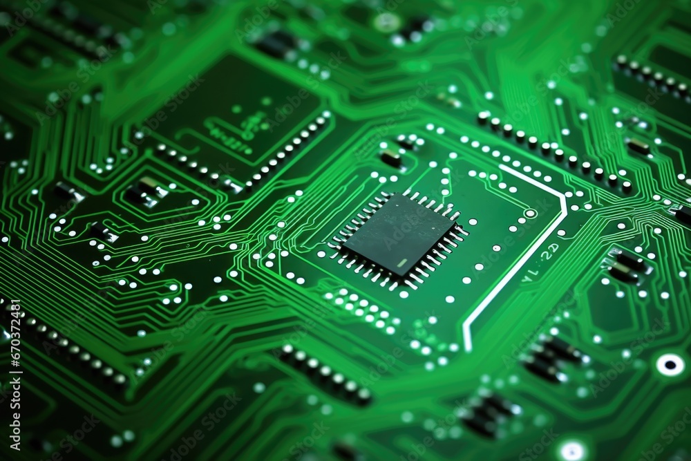 green circuit board showing electronic components green circuit board showing electronic components