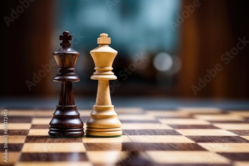 a close-up of a checkmate on a wooden chessboard