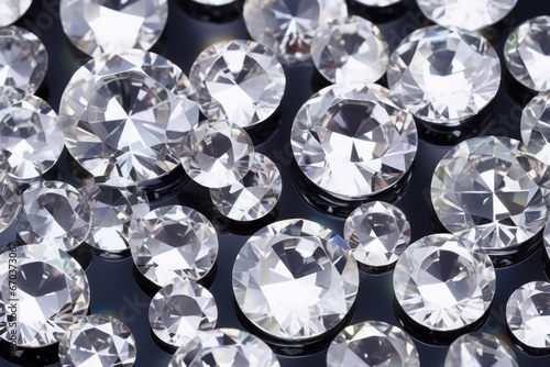 overhead view of diamonds sorted by size