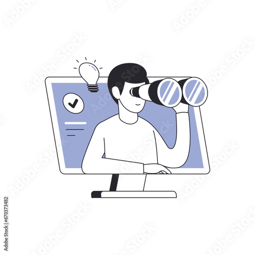 Business opportunities on the internet. Looking for market potential and investment. Financial and business illustration concept